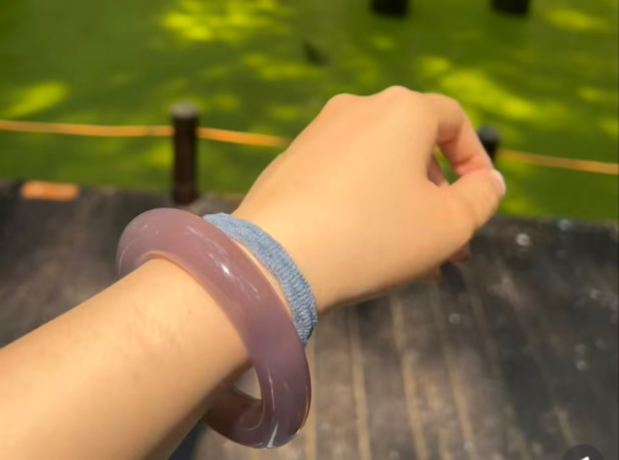 A15天然青海冰烟紫正圈时尚气质百搭