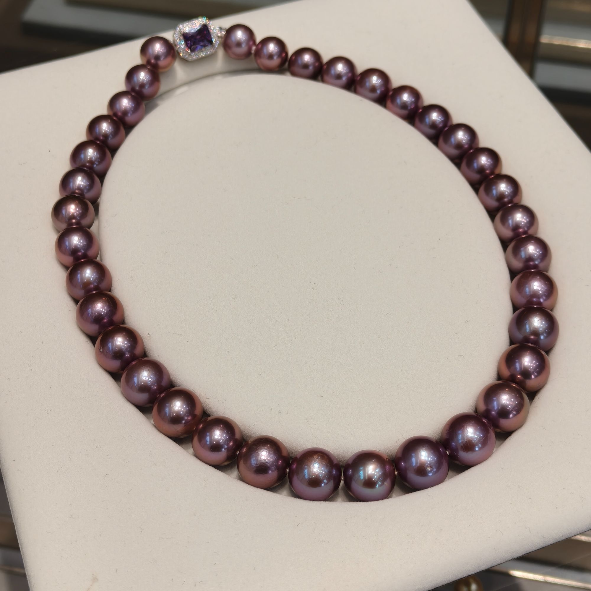 【紫珠甄选】特选深紫葡萄 高定淡水珍珠紫珠项链 11-13mm