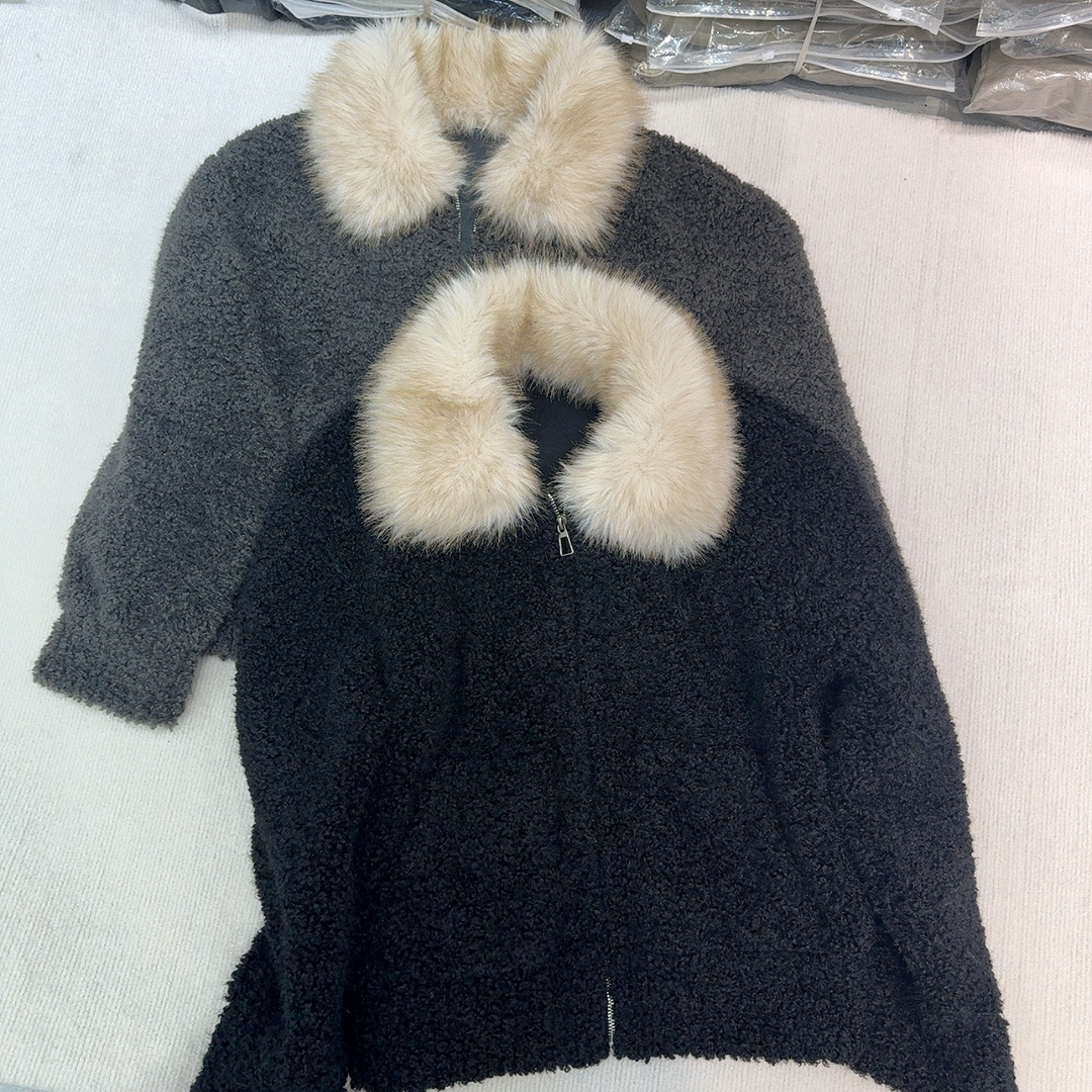 冬季时尚百搭大毛领加厚保暖显瘦毛毛外套