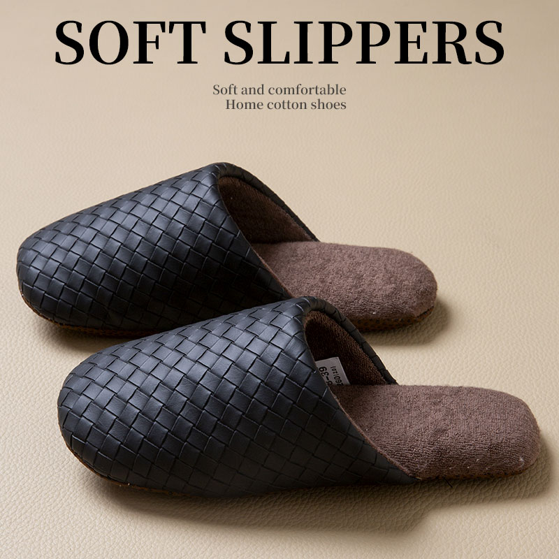 日式轻奢棉拖鞋男士2025新款秋冬室内家居办公室替换静音地板拖女