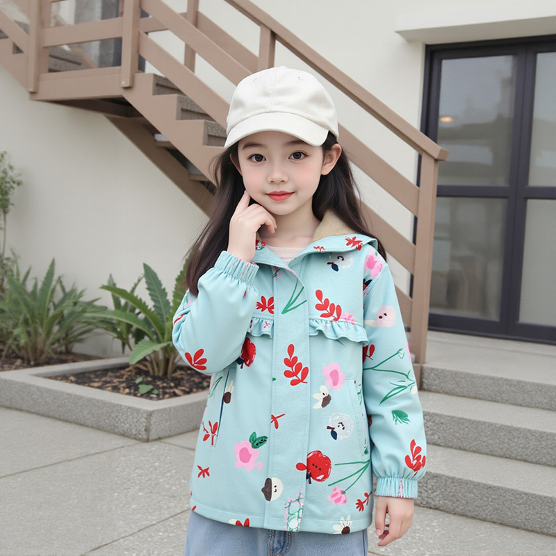 女童春秋外套2025新款女宝宝洋气卡通夹克衫儿童休闲开衫上衣秋款