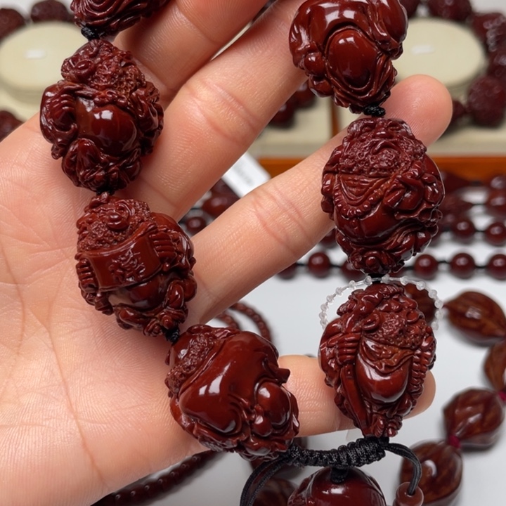 橄榄核手串宏***6包浆玉化