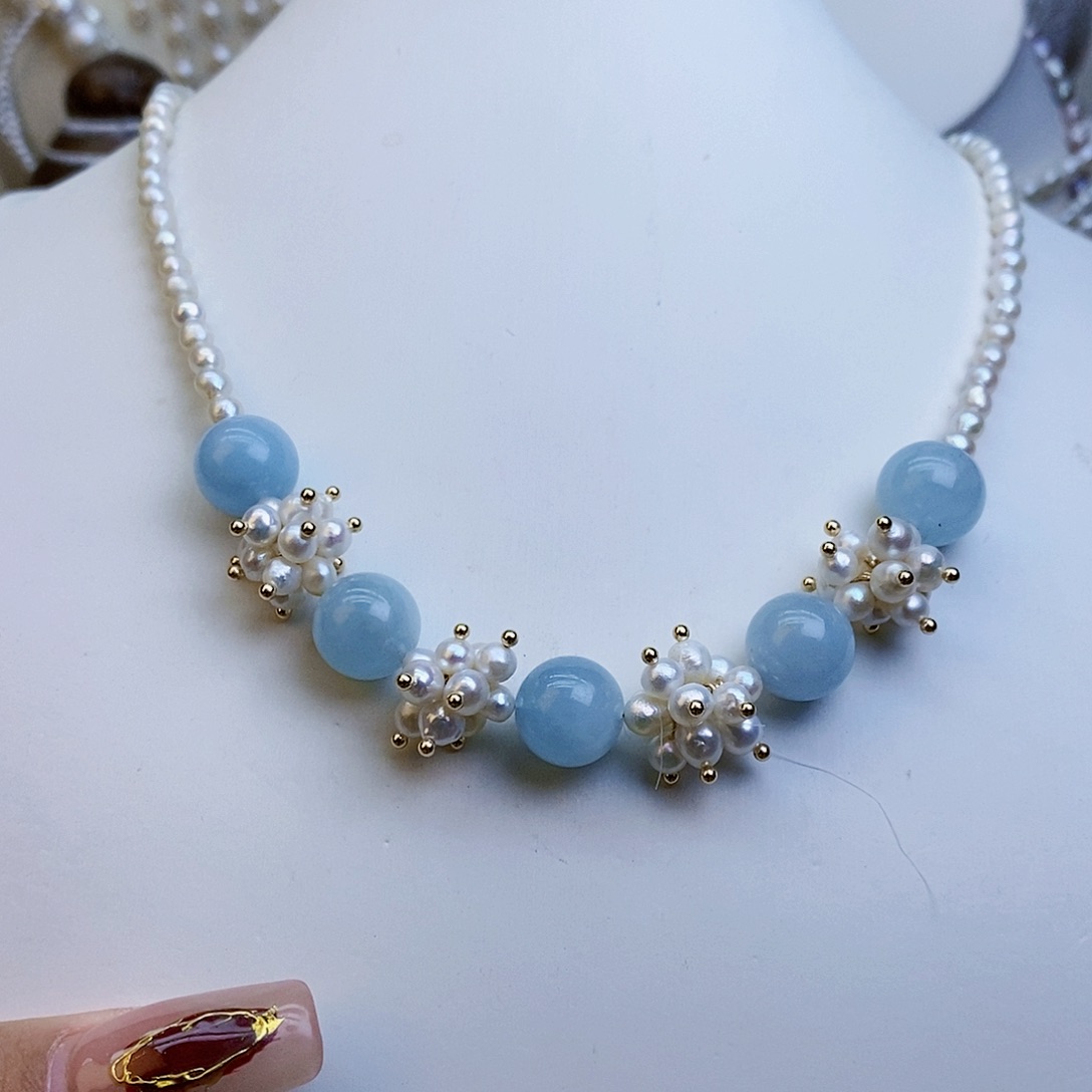 淡水珍珠颈饰银S925镶嵌