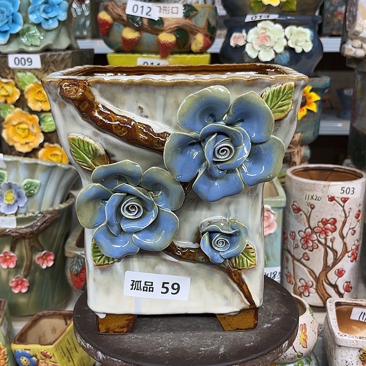 紫砂花盆粗陶材质多肉花盆