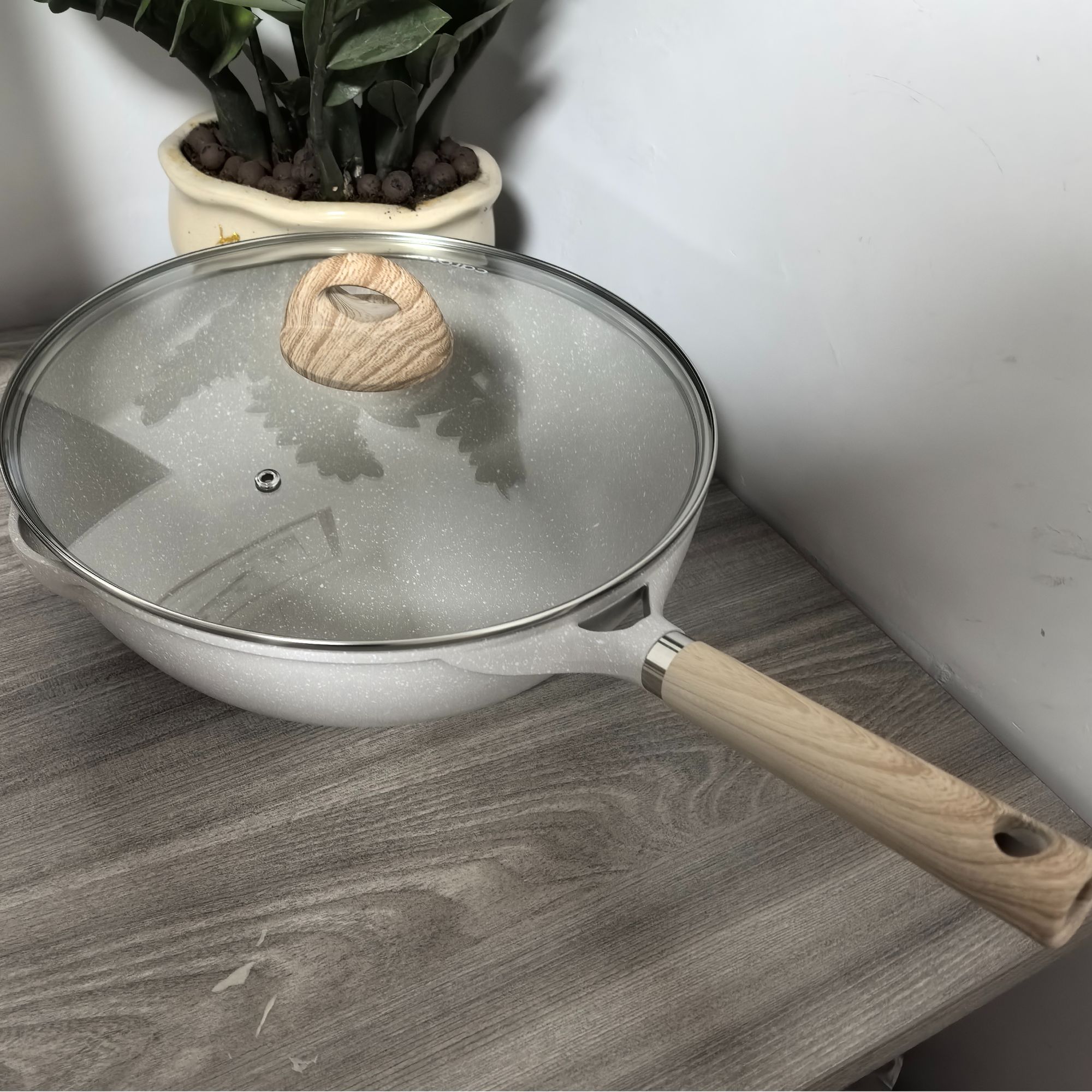 30cm小卡炒锅佰利系列不沾锅家用高颜值加厚料理锅微瑕疵介意勿拍