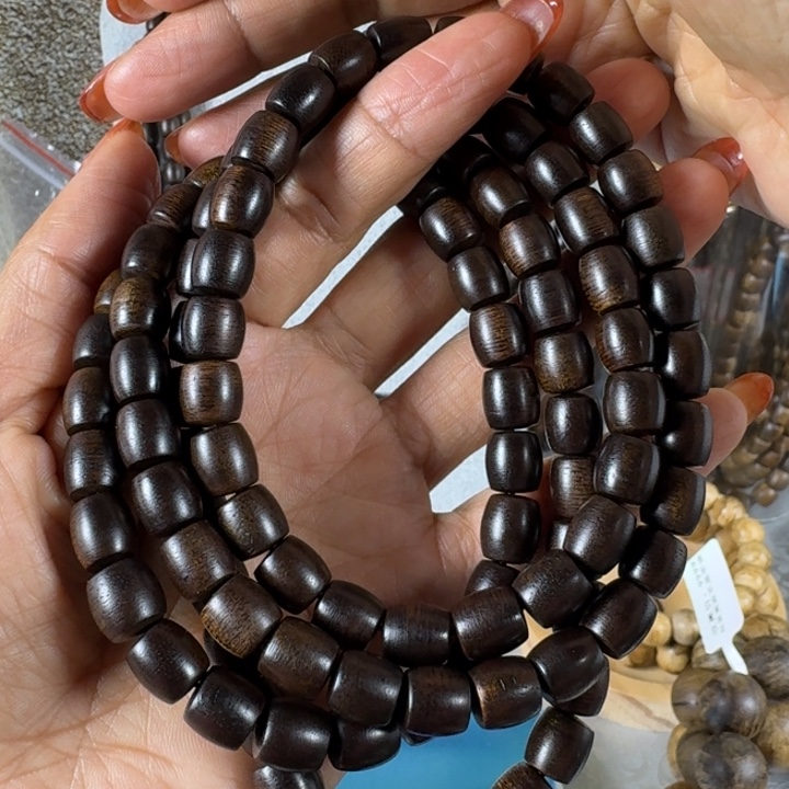 沉香手串鬼**堑白棋玉化