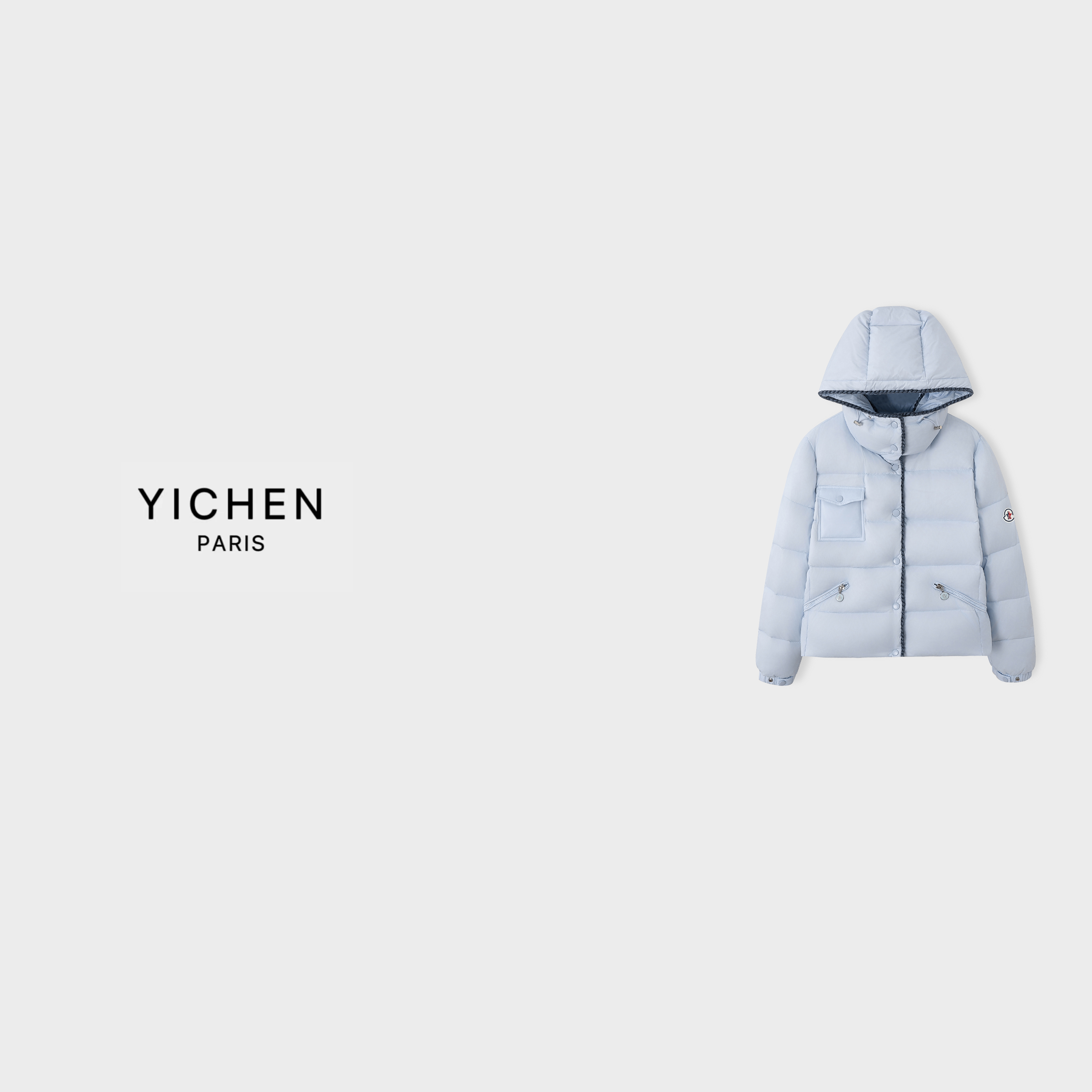 YC 雾霾蓝 maya 小蛮腰口袋羽绒服-4137