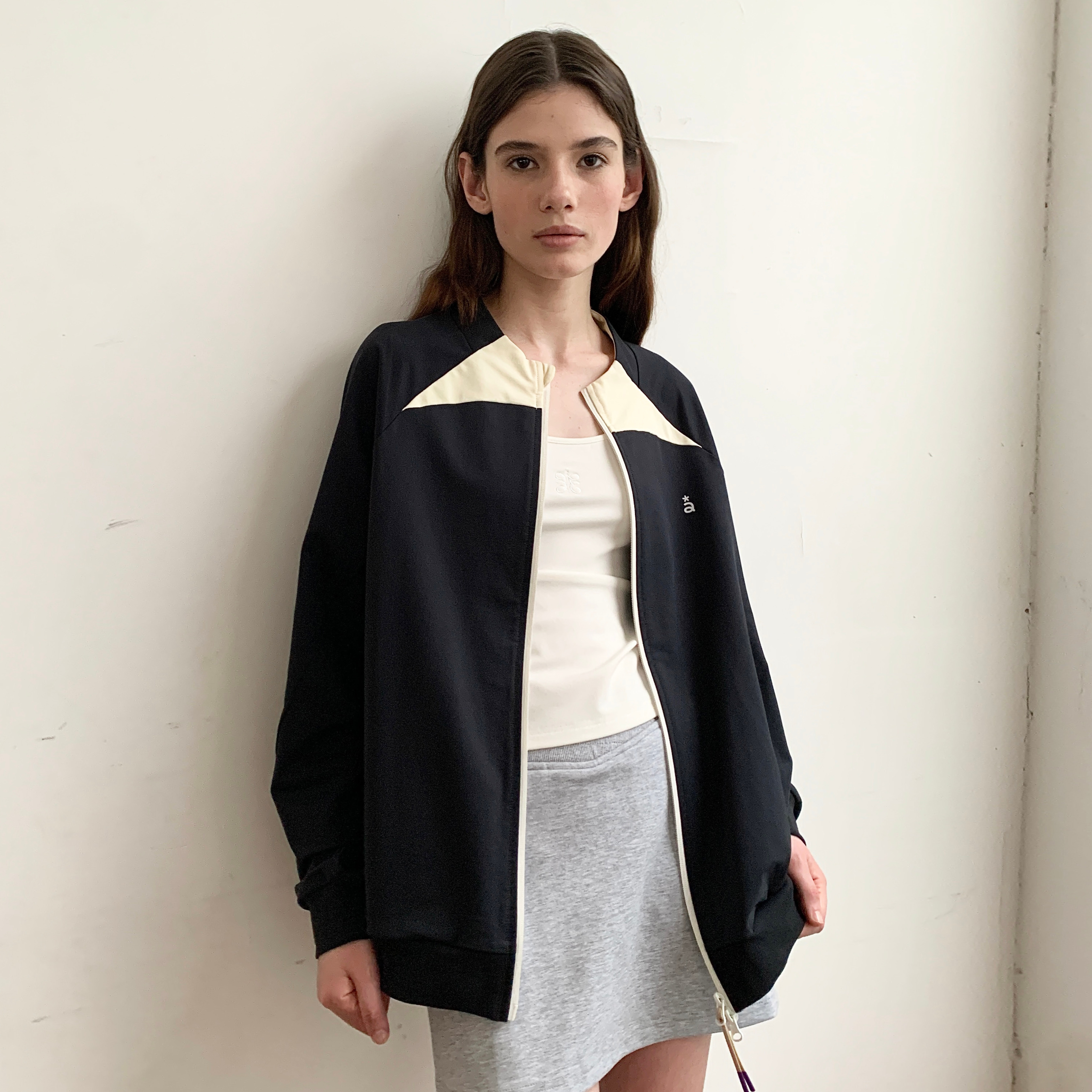 roaringwild a arch 咆哮野兽 炭灰色拼接运动外套防风薄款