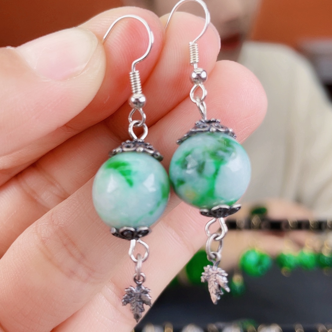 翡翠未镶嵌耳饰饰品