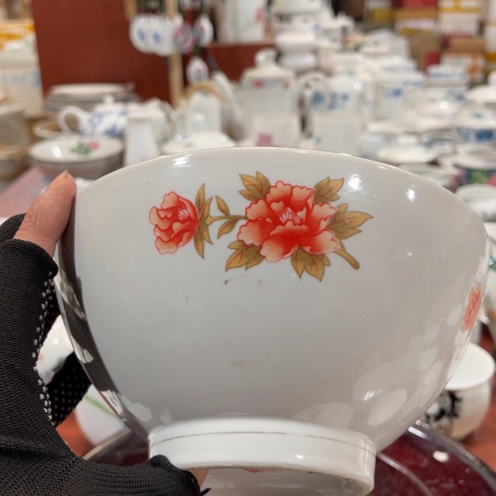 陶瓷醴陵高温老厂瓷7寸碗微瑕