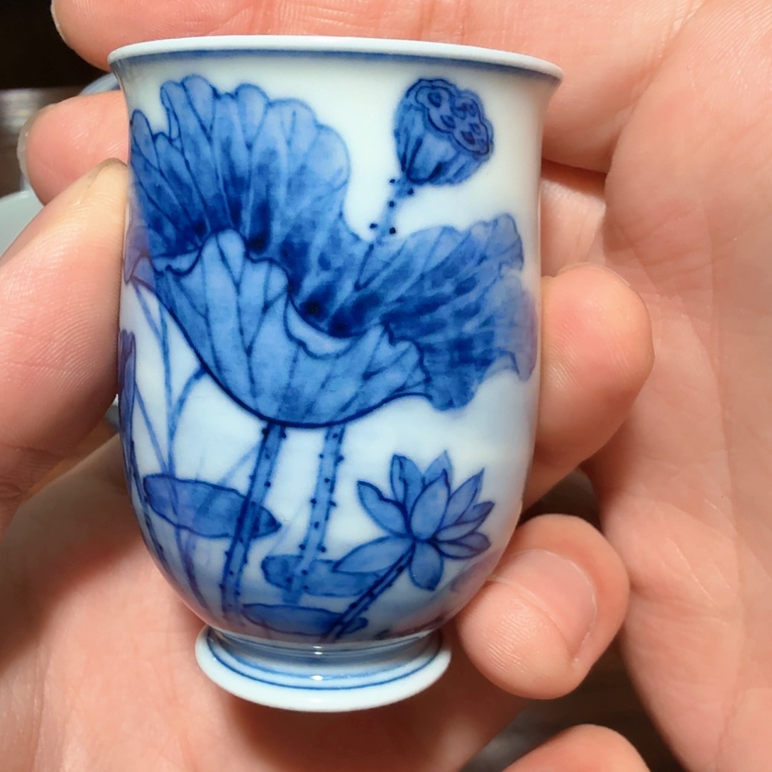 釉下青花柴窑单杯