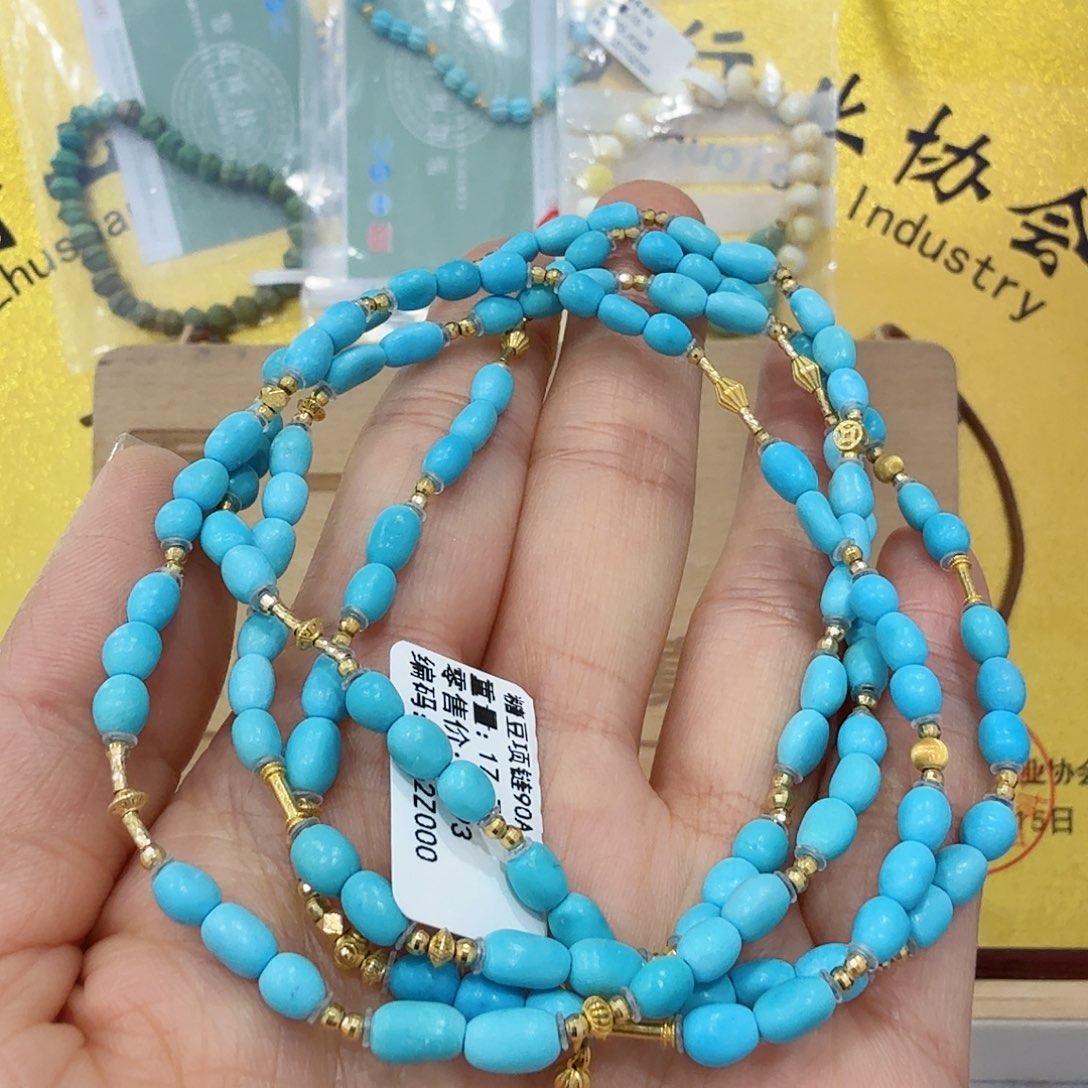 绿松石18K金镶嵌珠宝奇石