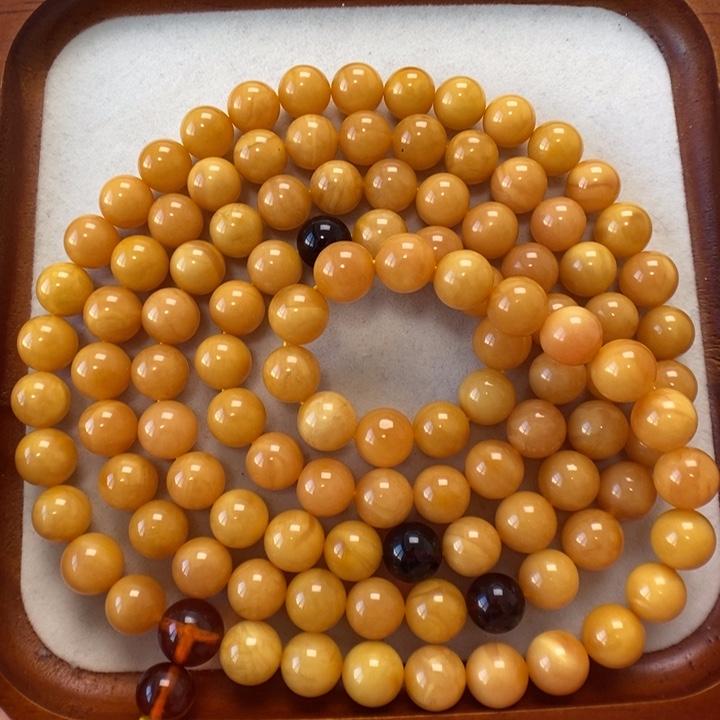 蜜蜡未镶嵌项链108