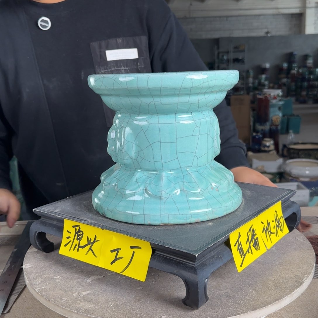 陶。一风堂石湾花盆 微瑕 滴釉