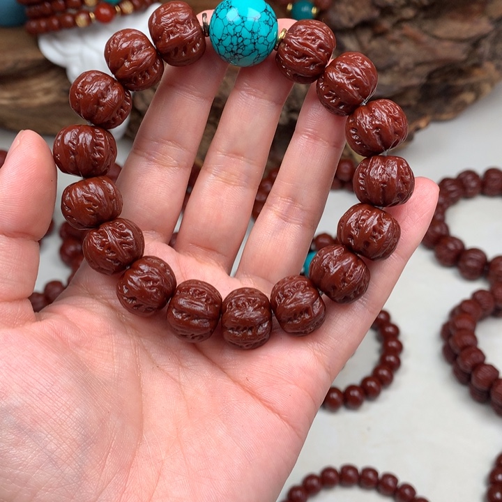 猴头核桃吊坠孙*昊龙纹八棱15➕绿