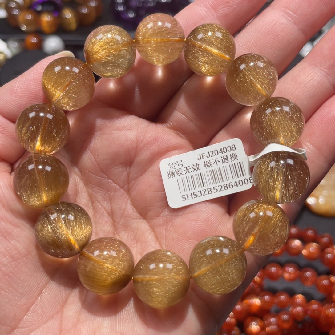 手链未镶嵌水晶狐尾金发晶15mm左右