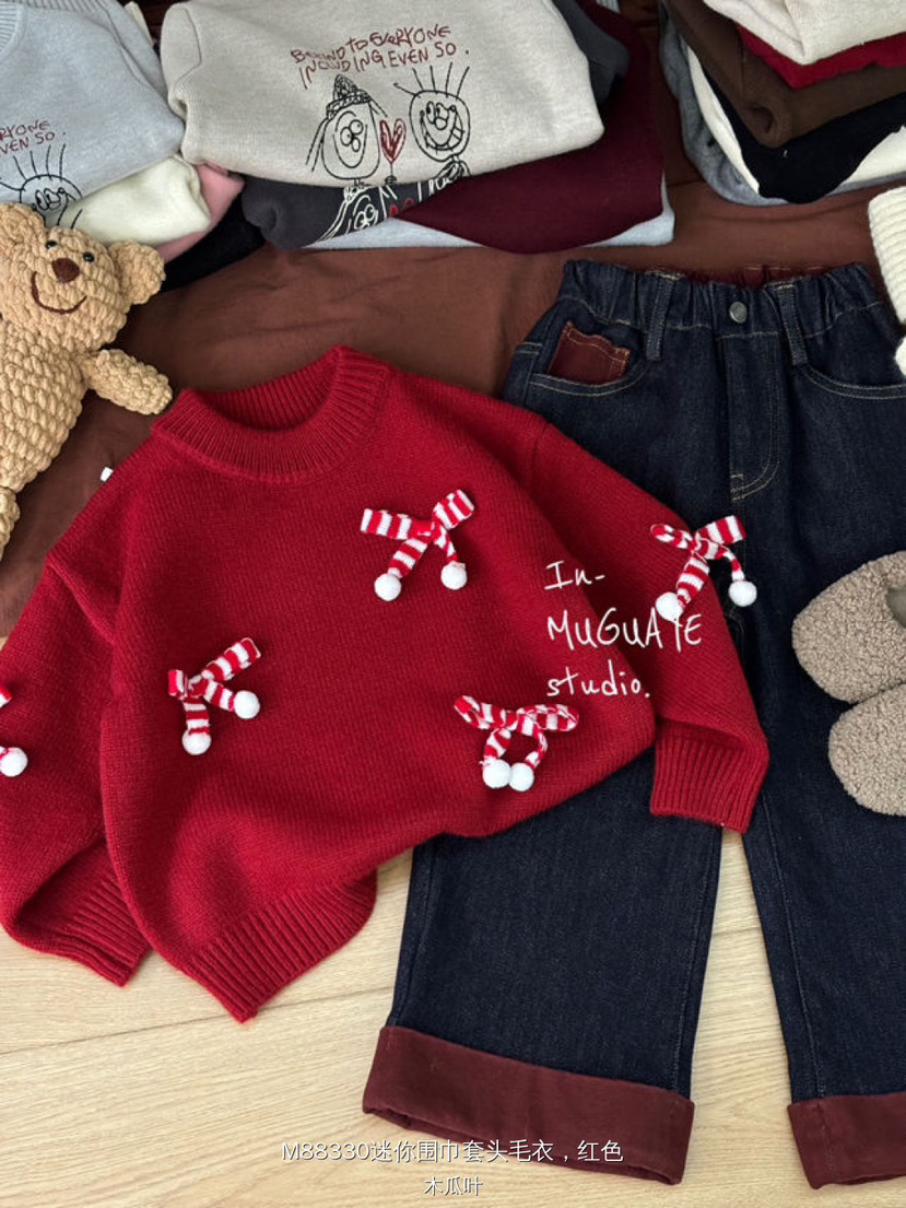 迷你围巾套头毛衣