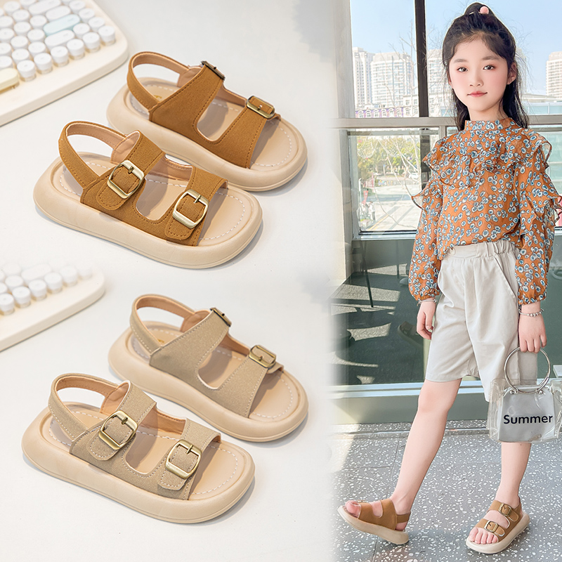 女童凉鞋夏款2025新款儿童运动凉拖女孩时尚韩版沙滩鞋软底