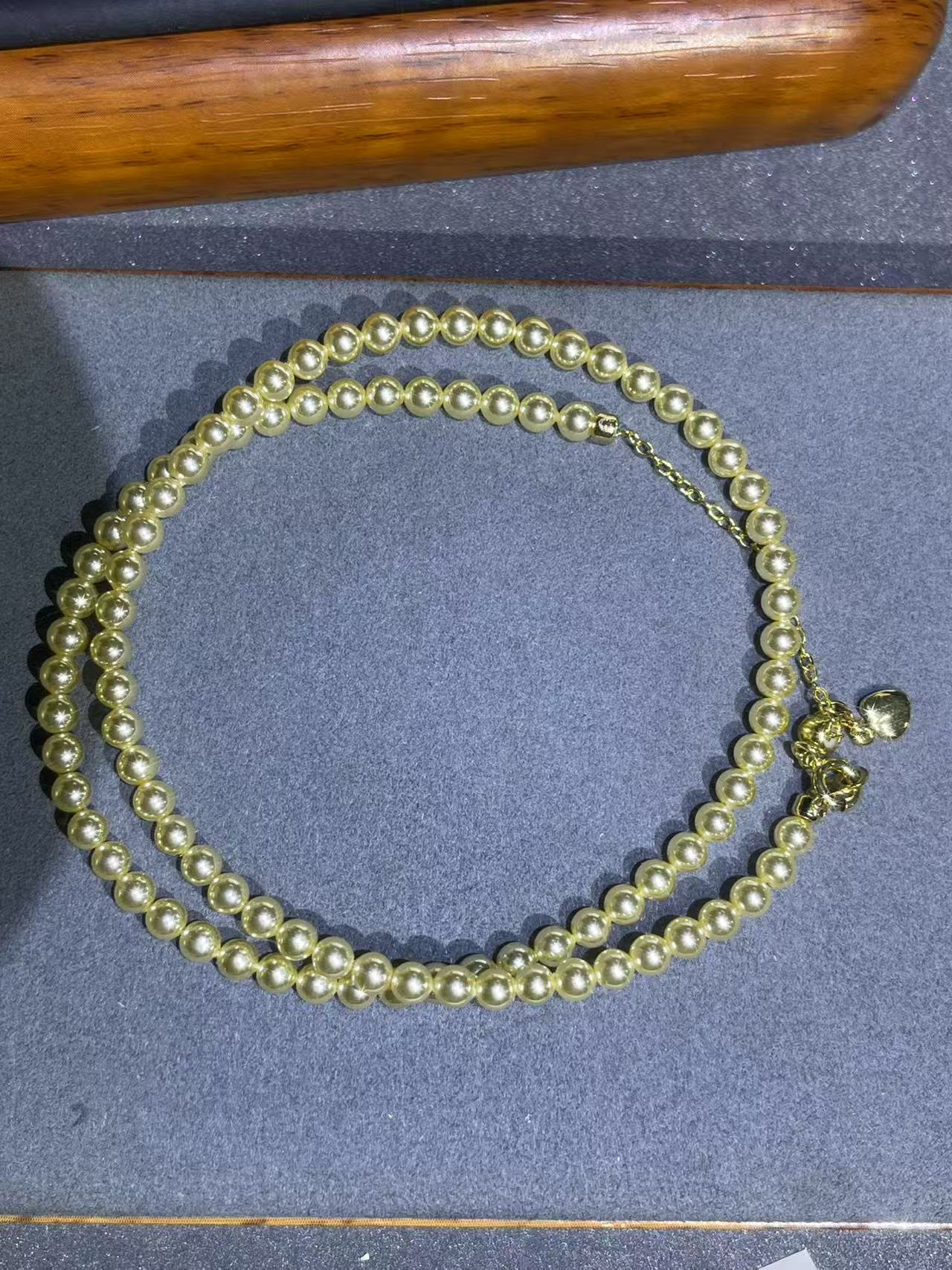 钨合金珐琅项链 a2524黄色珠珠项链多样性发货