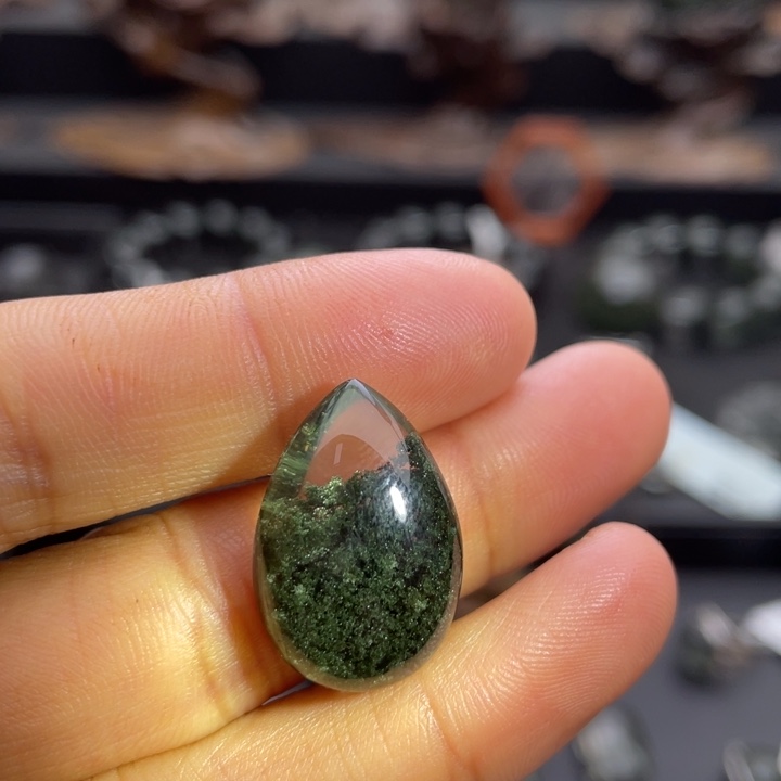 颈饰水晶未镶嵌绿幽灵水滴定制