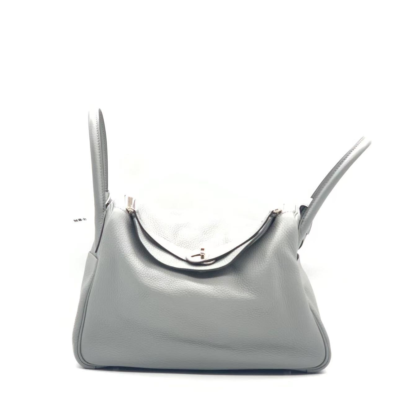 99新 Hermes/爱马仕 海鸥灰lindy 30单肩包/X刻