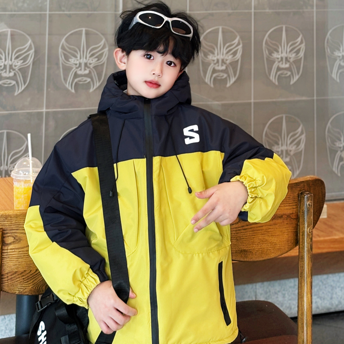 男童夹棉外套秋冬装2025新款中大儿童加厚棉衣二棉派克服冲锋衣潮