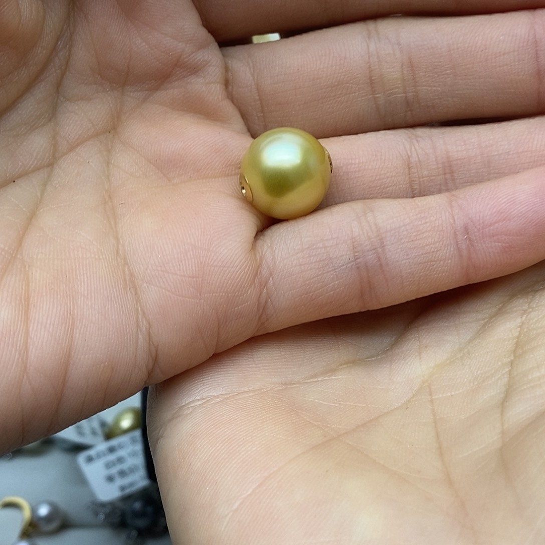 海水珍珠18K金镶嵌吊坠(不含链)