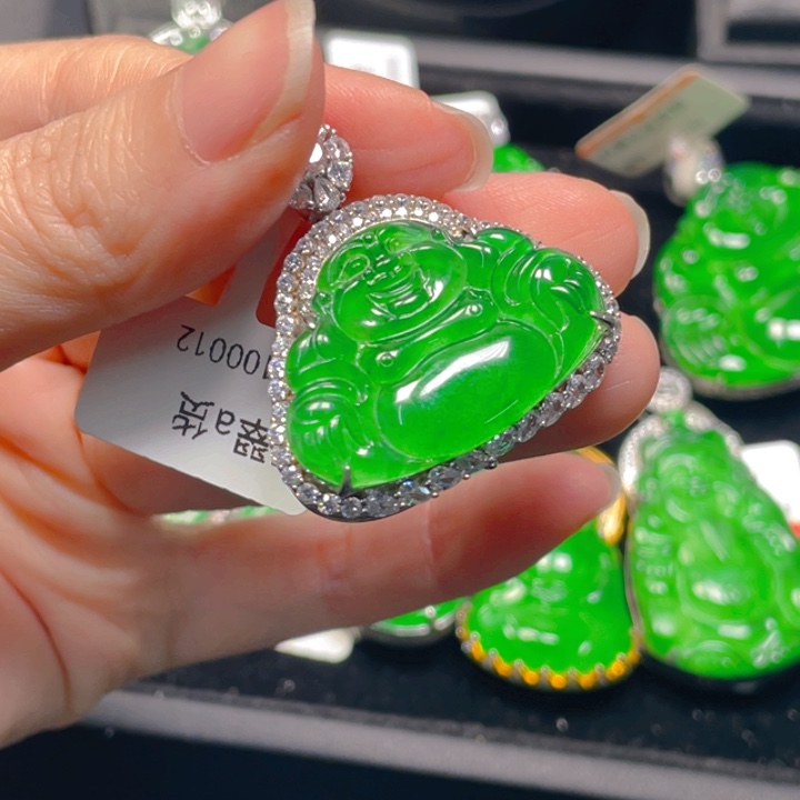 翡翠银S925镶嵌吊坠(不含链)