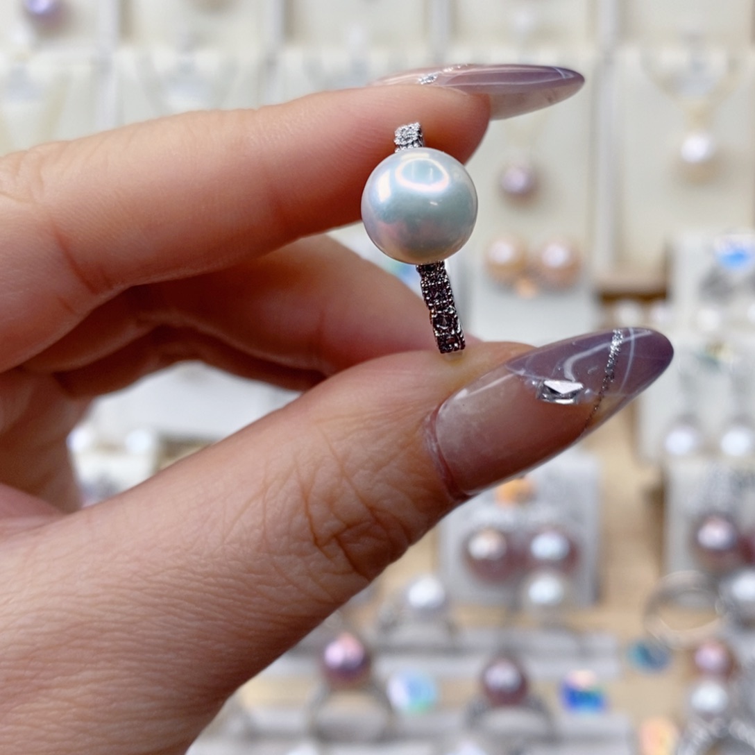 淡水珍珠戒指合金