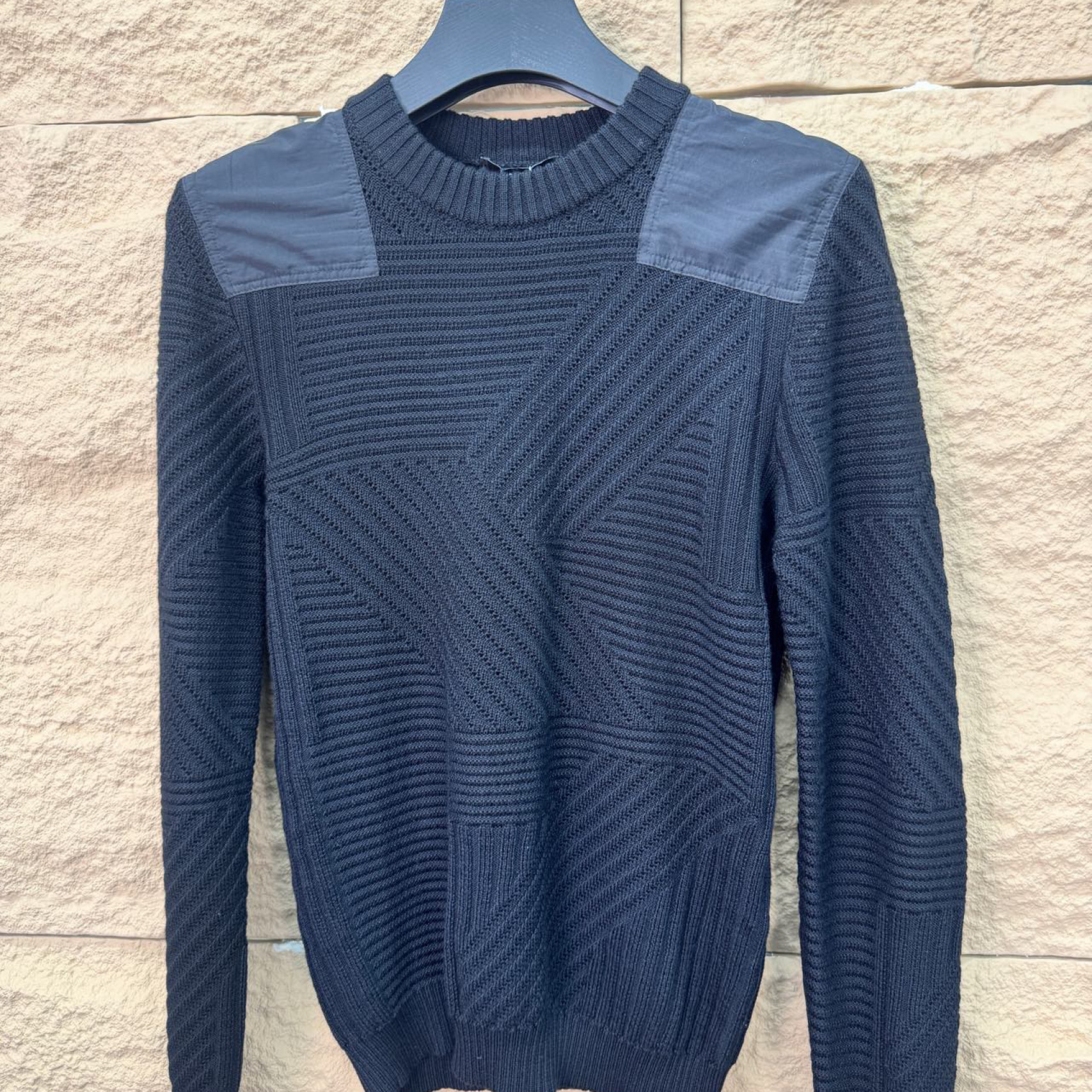 Versace范思哲拼接针织衫/46/吊牌/工价3800/已上扣鉴定