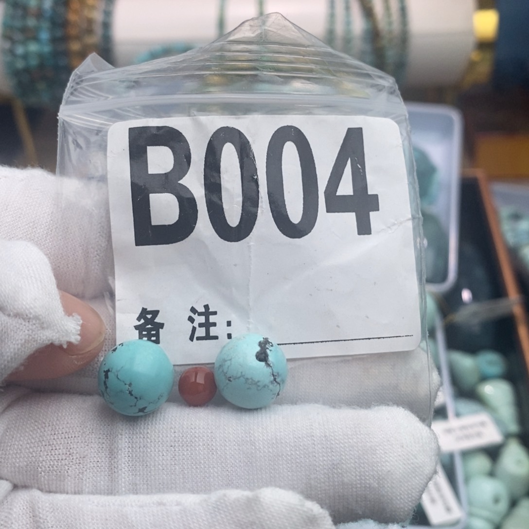 未镶嵌卡11圆珠一对南红玛瑙小*水