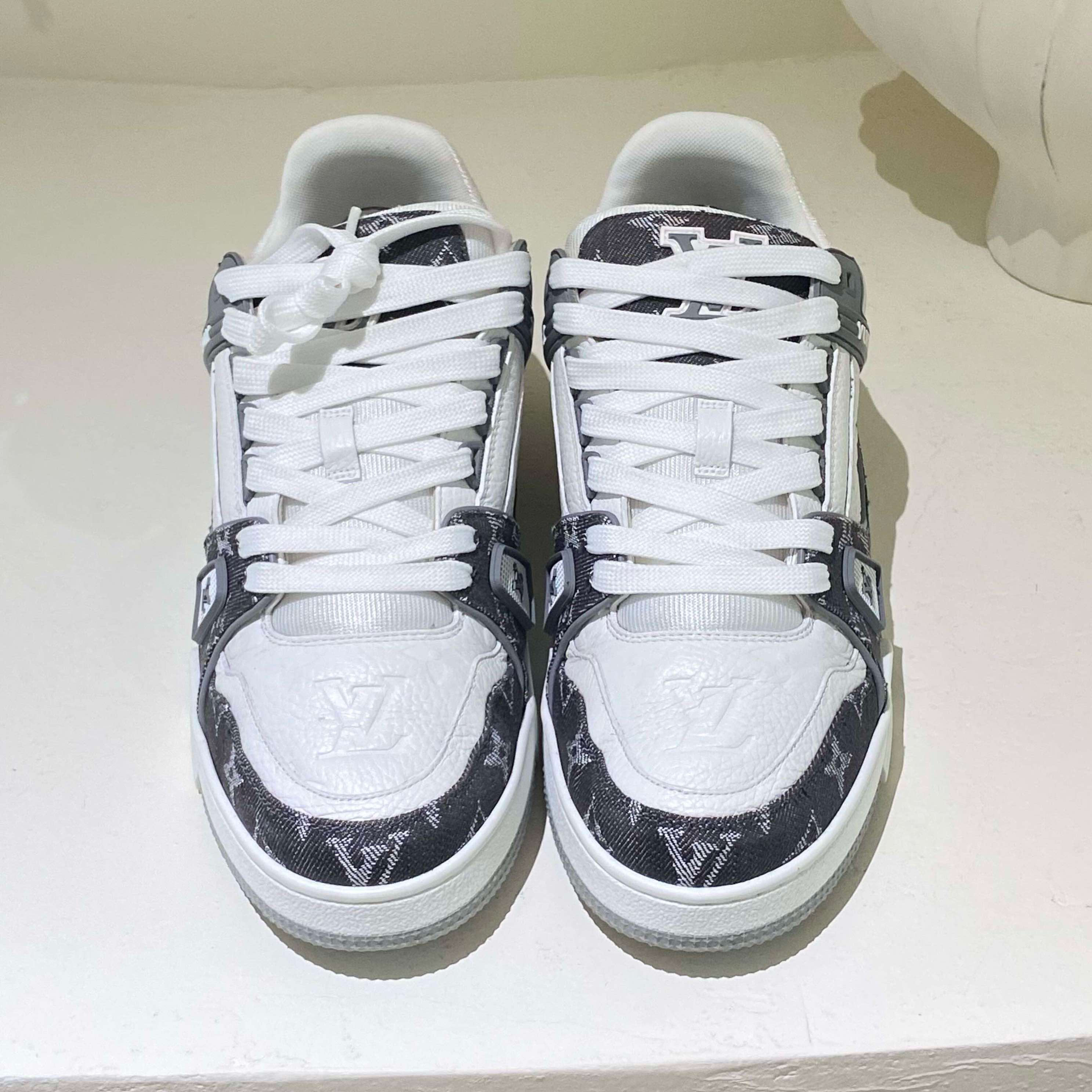 99新 LouisVuitton/路易威登 4158/ Trainer牛皮革板鞋/7.5码