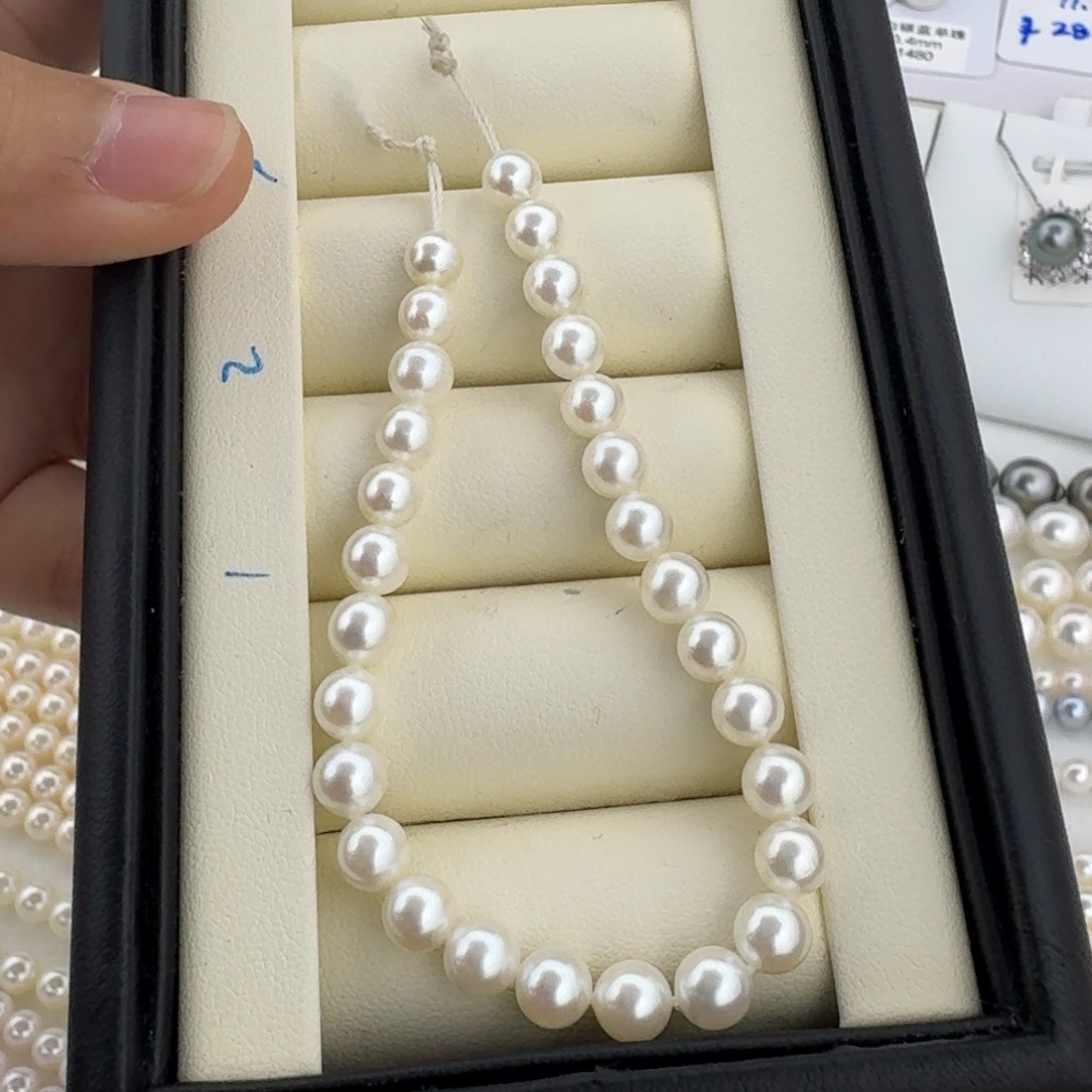 未镶嵌手串海水珍珠AK珠正圆无暇5-6mm