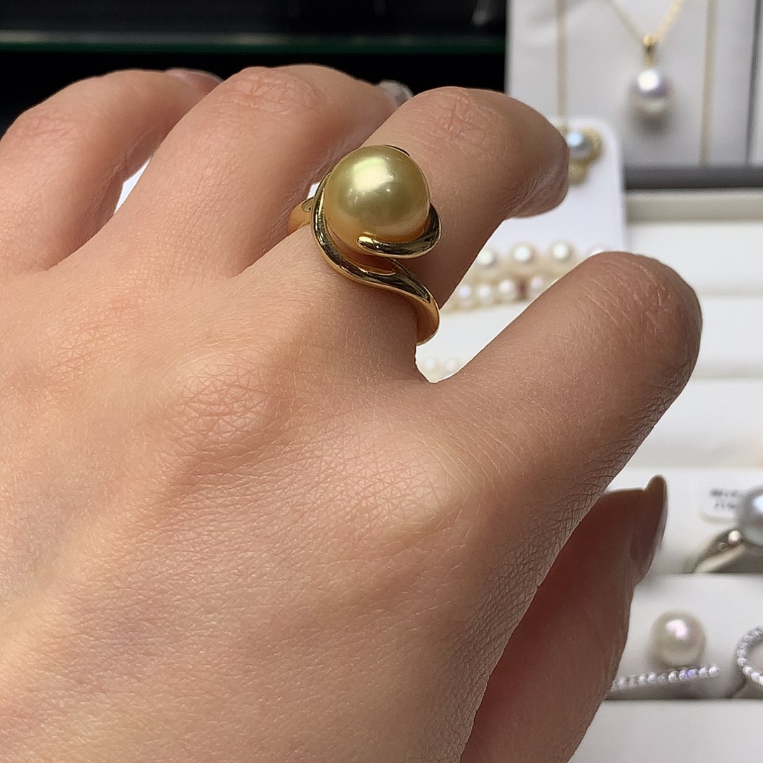 海水珍珠戒圈银S925镶嵌