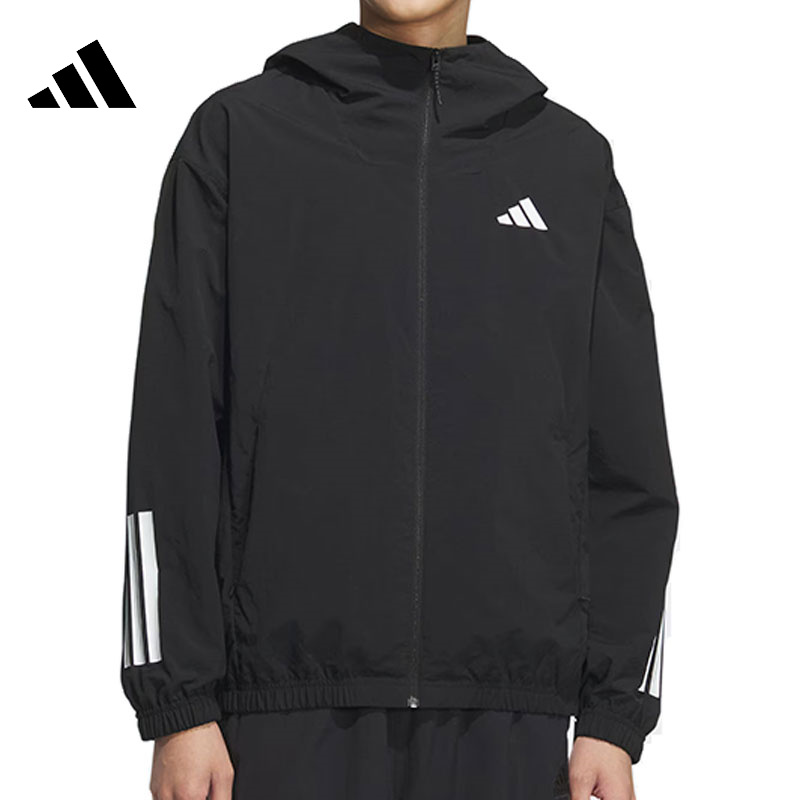 adidas阿迪男子M WOVEN JKT2运动梭织连帽外套KC3926