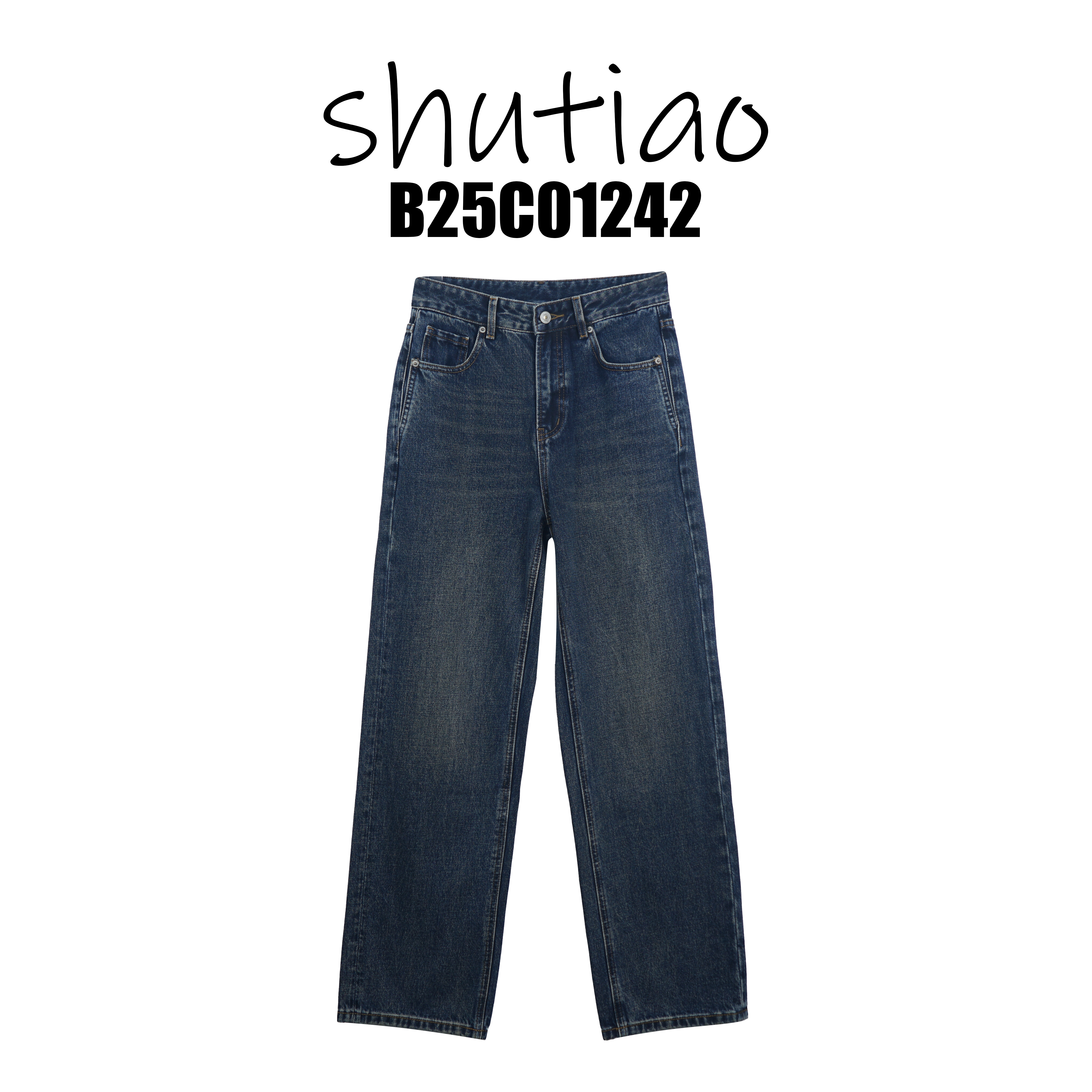 【SHUTIAO】2025春夏：新款小众设计款牛仔裤B25C01242