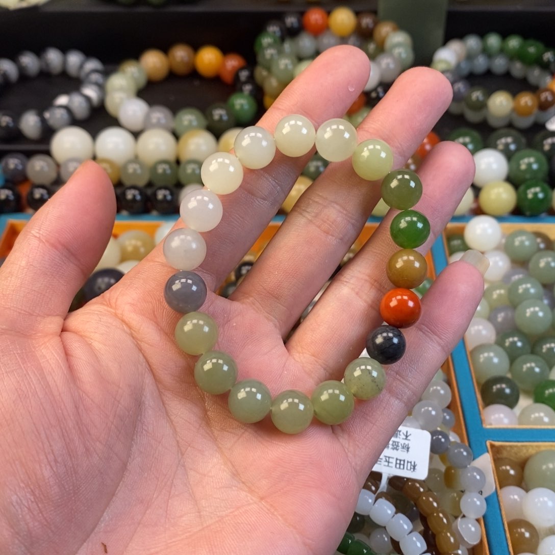 和田玉手串未镶嵌卡10福利多宝