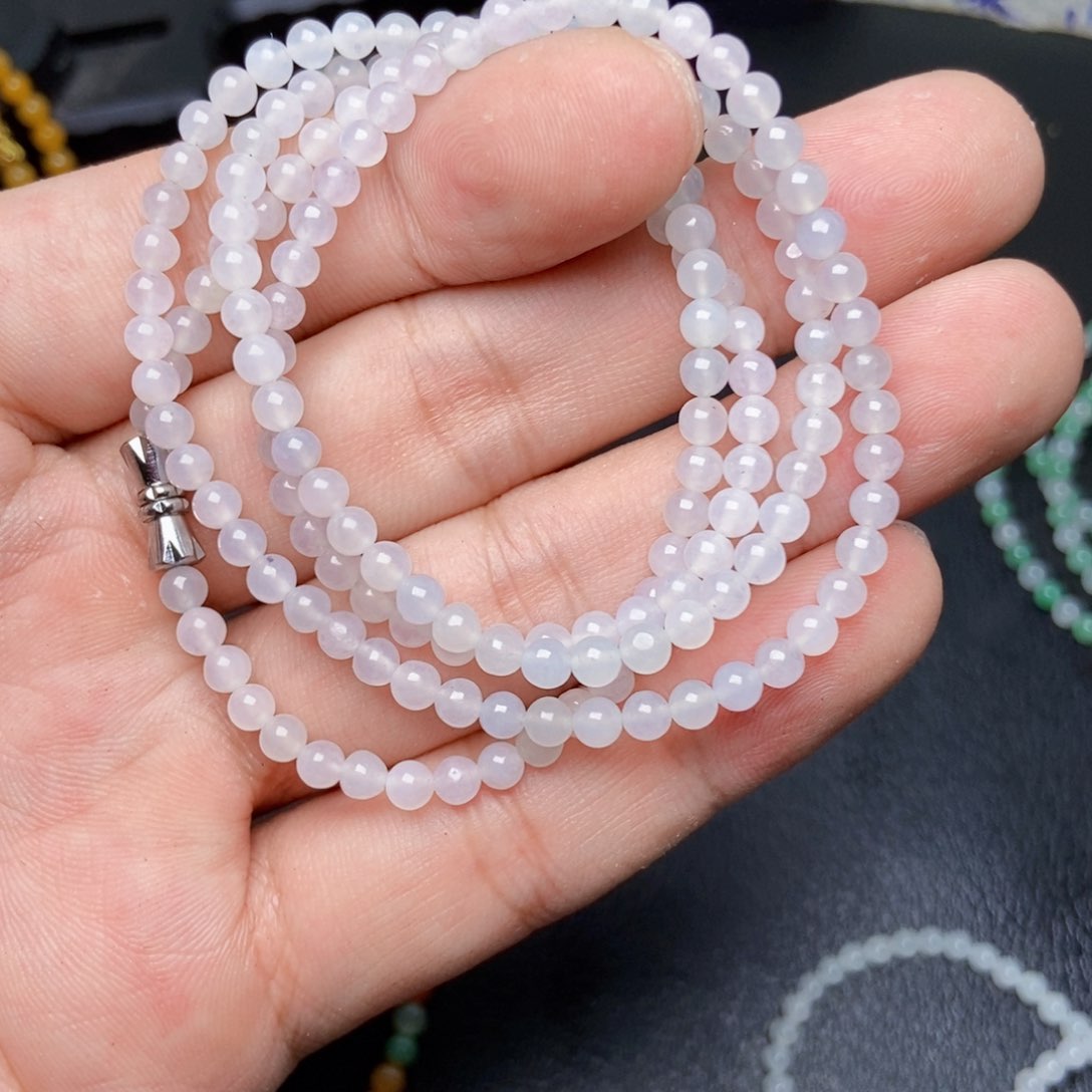 定制翡翠未镶嵌“****点项链