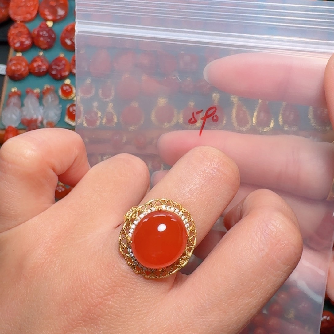 南红玛瑙南红银S925镶嵌