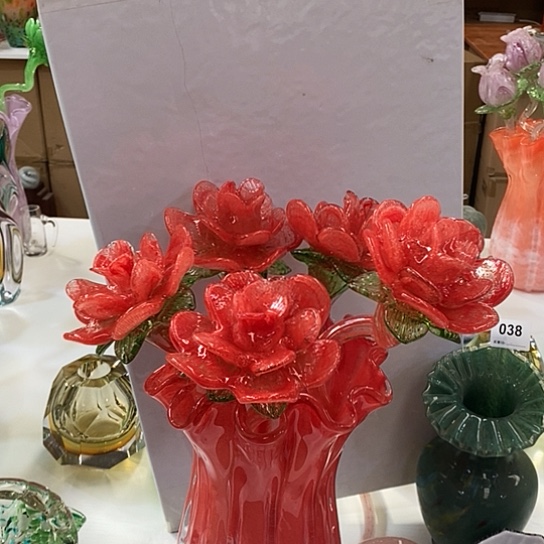 琉璃花瓶高45厘米宽12厘米