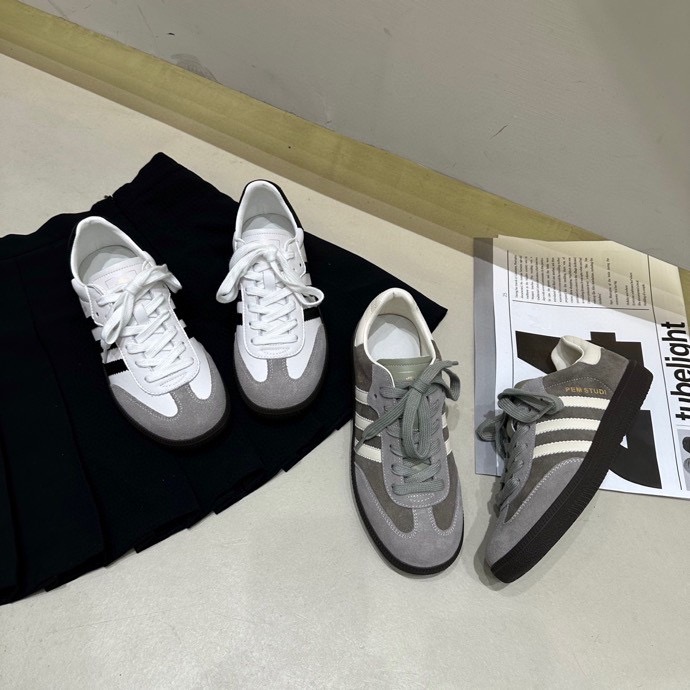 德训板鞋女2025春上新真皮低帮系带经典复古韩版百搭拼色女鞋潮