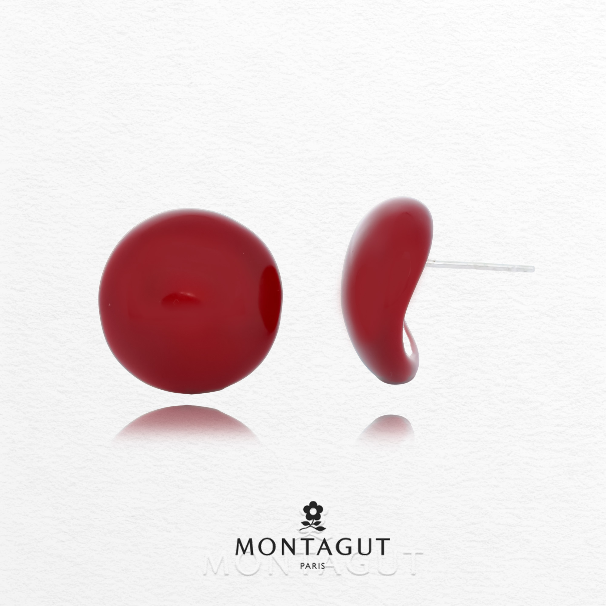 铜合金耳饰 法国梦特娇轻奢系列红色绛珠耳环耳钉【4174】JJ