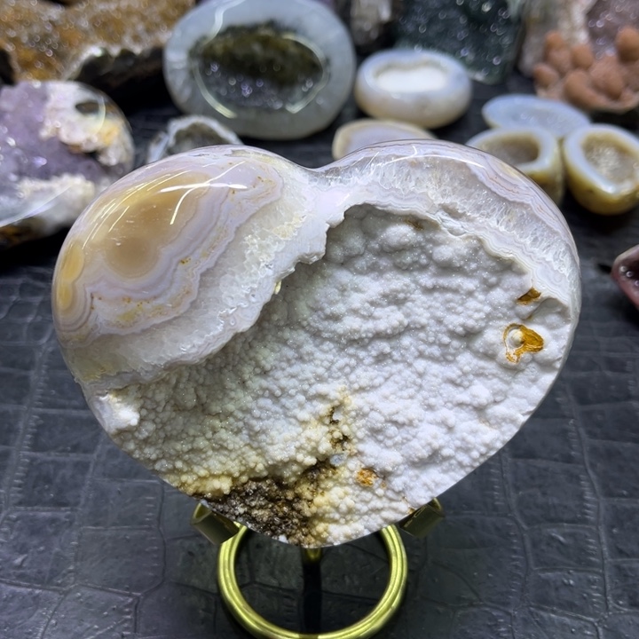 珠宝半成品未镶嵌水晶雪景啵啵爱心