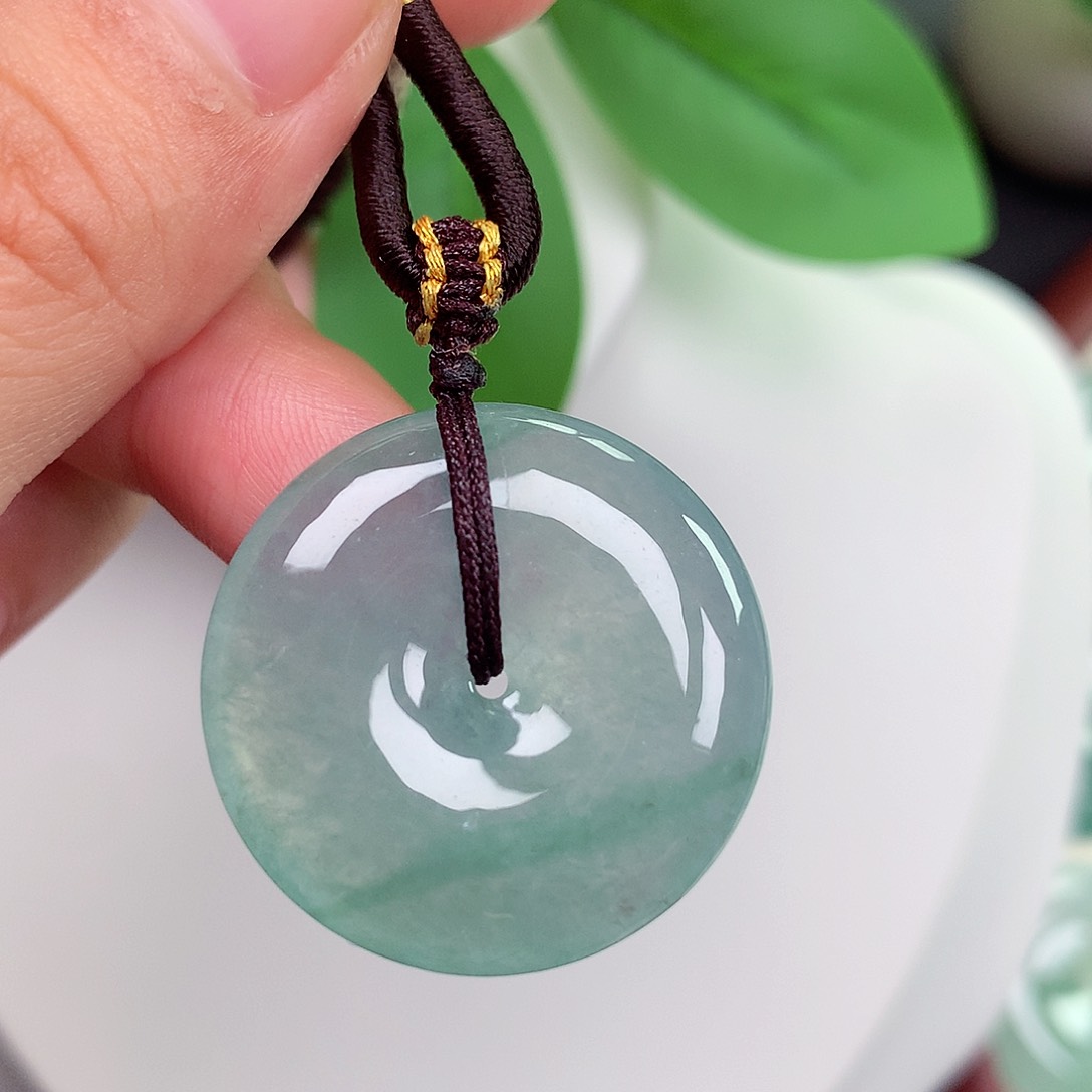 颈饰未镶嵌翡翠平安扣 27.2x5.9mm