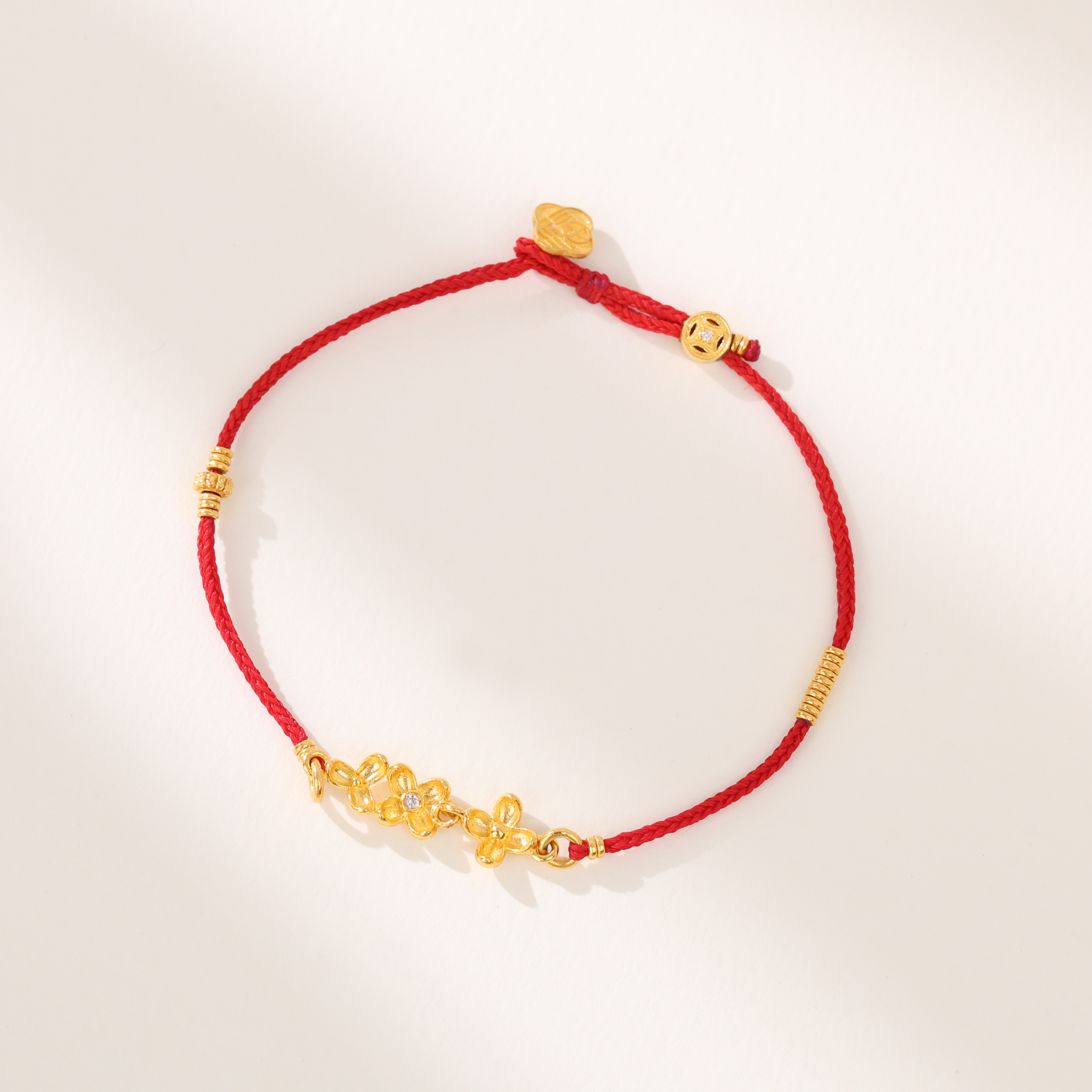 【桂花钱币】足金手绳-可调节-YT108|BHJ6