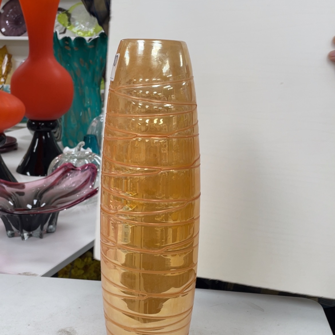 【闪购商品】琉璃手工艺术瓶果盘摆件。高41