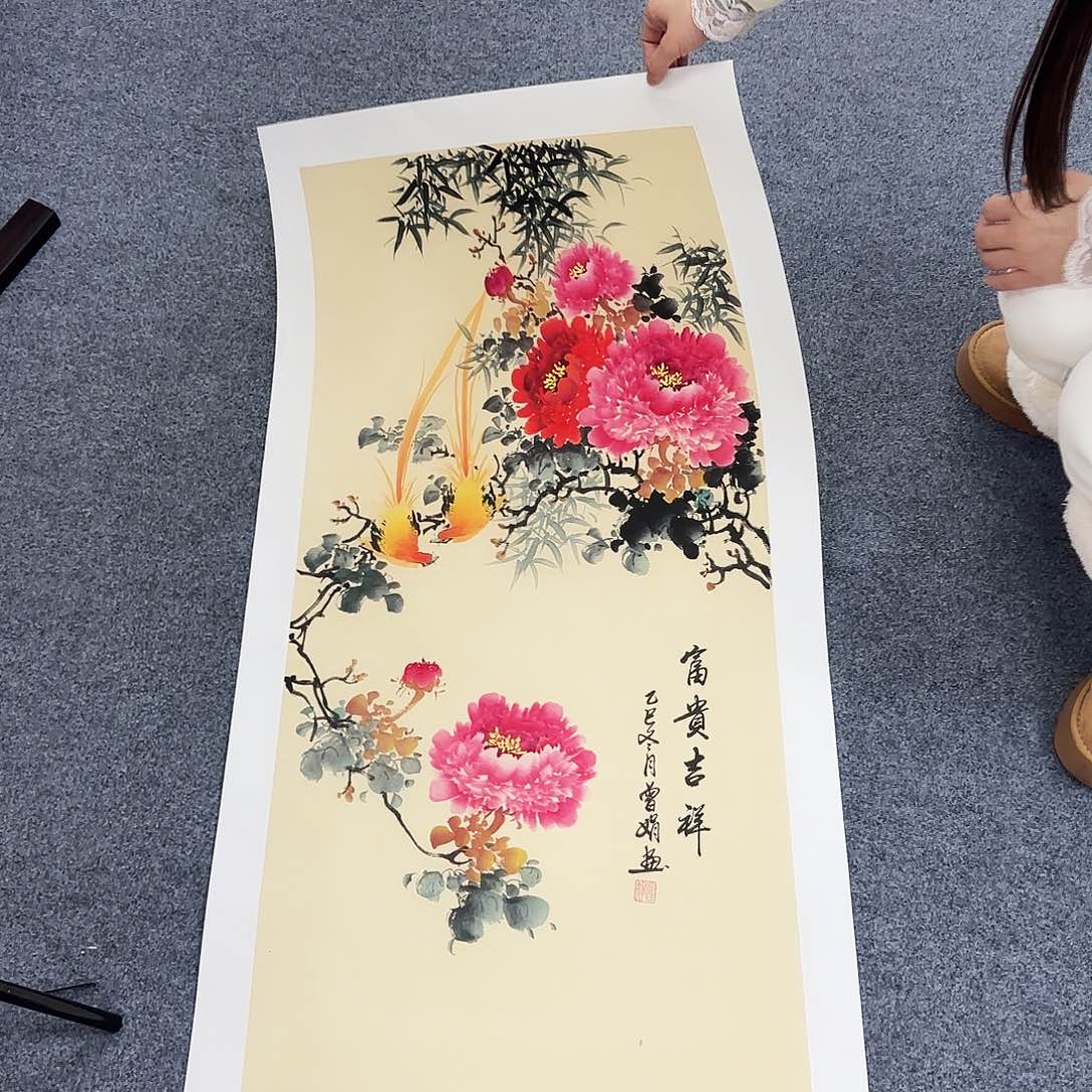 国画作品小姐姐放漏中