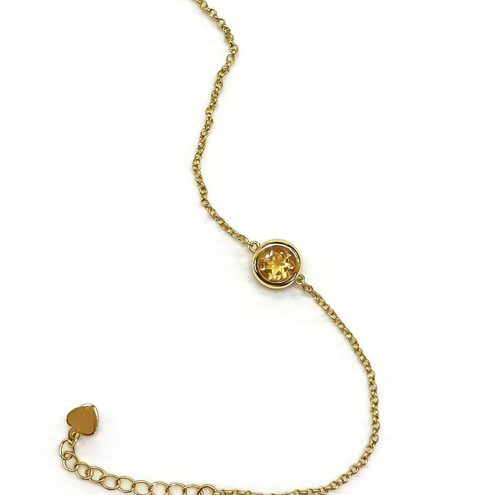 天然黄水晶小气泡手链招财进宝通体银镶（多样性发其一）