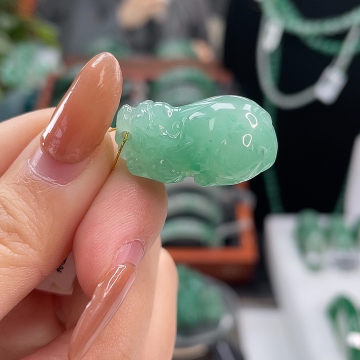 石英质玉吊坠(不含链)未镶嵌天然A货非洲翠挂件