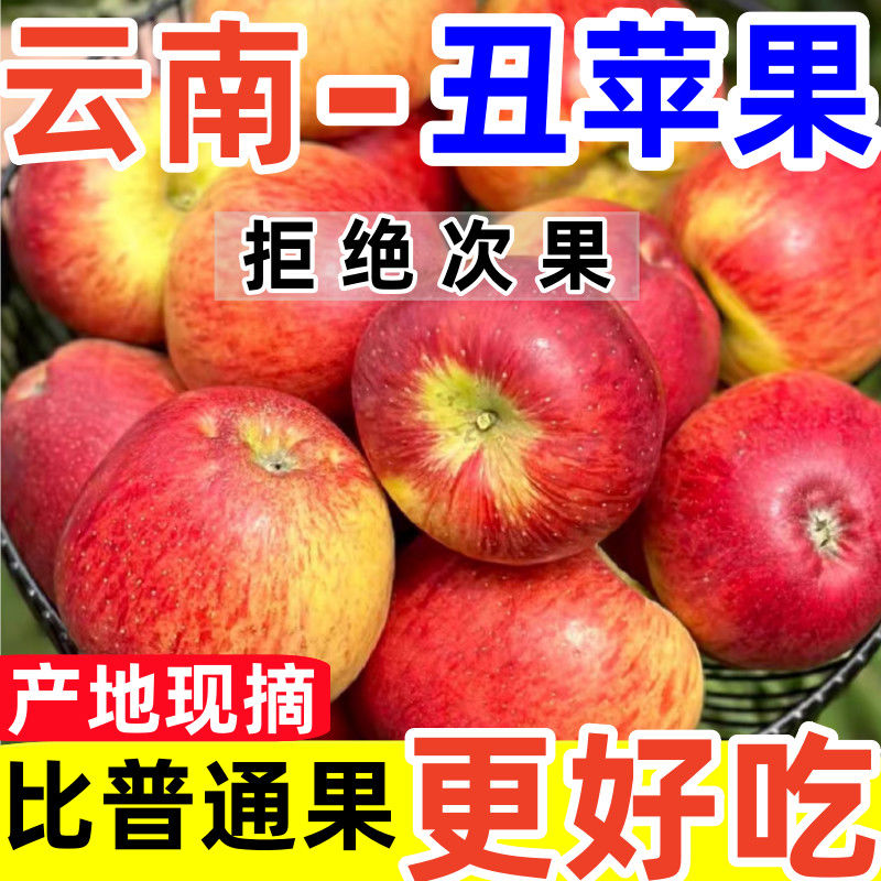云南昭通红露丑苹果新鲜现摘脆甜多汁营养丰富
